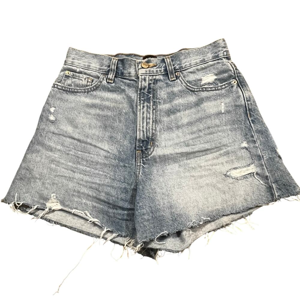 BDG A Line Denim Shorts Distressed‎ Light Wash Raw Hem Festival 28